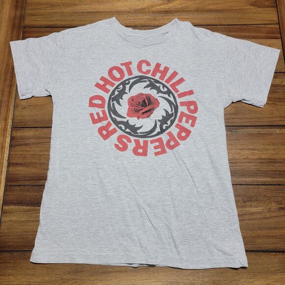 Red Hot Chili Peppers SS Grey Unisex Tee Tribal Circle & Rose - Size Medium - Picture 2 of 4